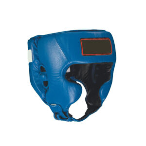 BLUE & BLACK OW HIDE Leather HEAD GUARD