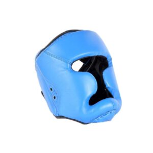 SKY BLUE RED Stripe Boxing HEAD GUARD
