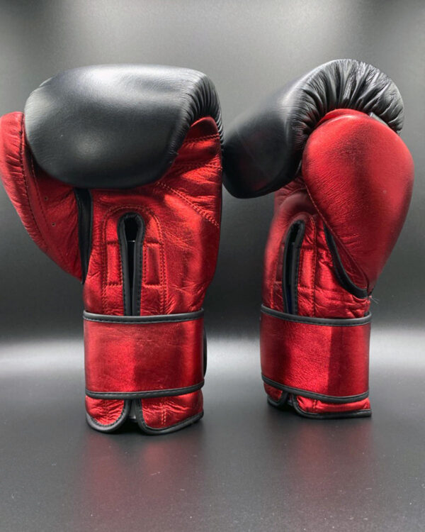 Red Metallic Boxing Gloves For Professionals - Image 2